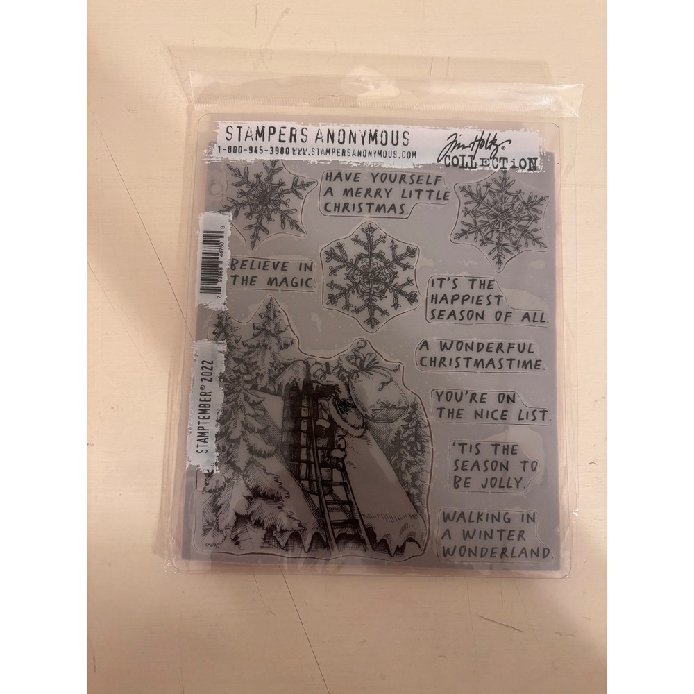 Tim Holtz Stampers Anonymous Stamptember 2022 Christmas Rubber Stamp Stencil Set